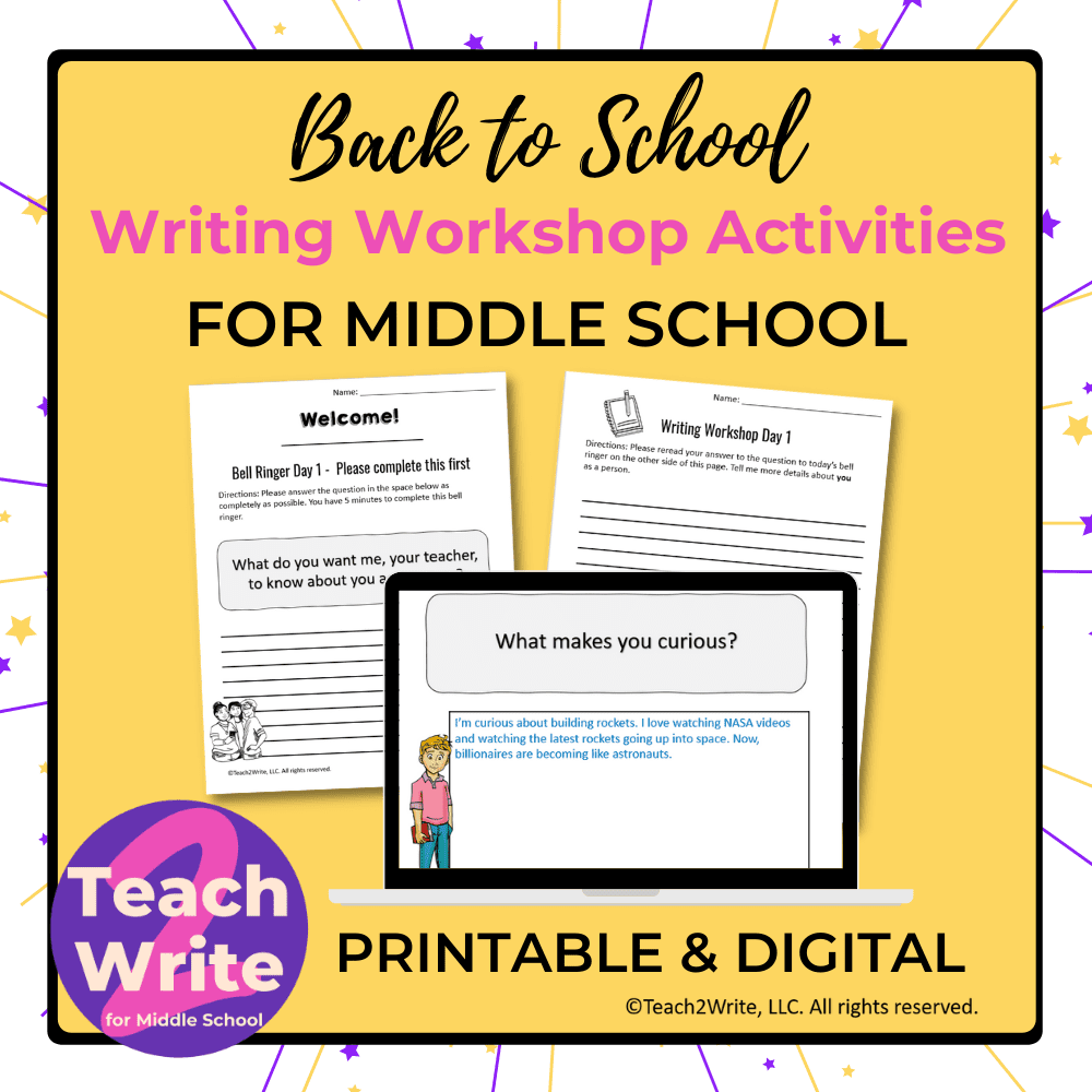 Preview Back to School Writing Workshop Activities