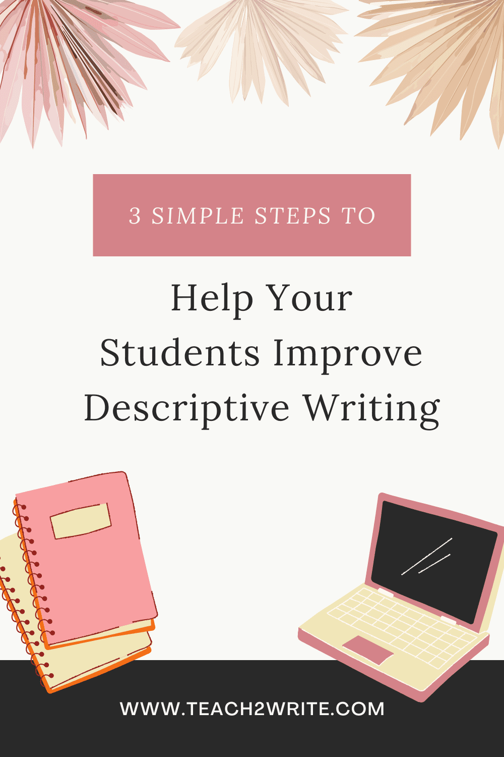 3 simple steps to improve student writing with picture of notebooks, computer