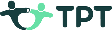 teacherspayteachers logo in dark green and light green with letters tpt